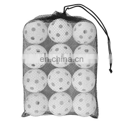 USAPA Standard 12pcs 26 Holes 72mm Pickleball Balls with Mesh Carry Bag