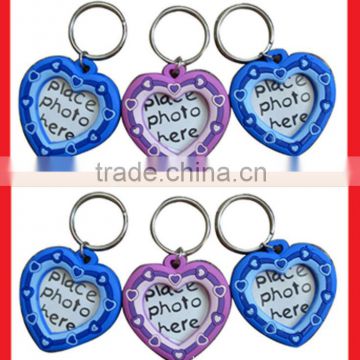 Photo frame keychain, 3D custom PVC rubber keyring