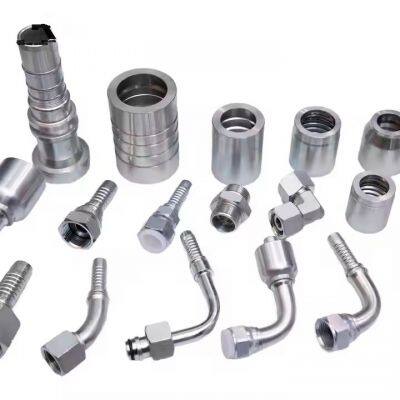 OEM Supported Hydraulic Fittings Crimp fittings  Hydraulic Steel Elbow Crimp Hose Connectors  Casting Technics Customizable Pipe Fittings