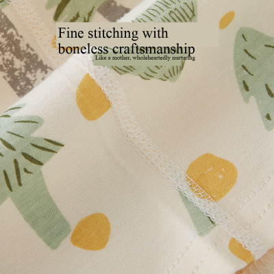 Cotton Baby Kids 2pcs Set High Waist Belly Protector Long Sleeve Children's Pajamas Home Clothes With Wholdsale