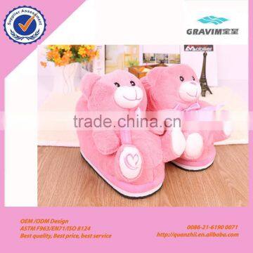 Professional custom plush animal house shoes teddy bear slippers