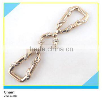 Crystal Waist Chain Clear Rhinestone Gold Plated Metal Chian Belt 2.5X10cm