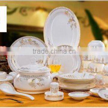 56 pcs handmade new design ceramic and porcelain dinner plate set