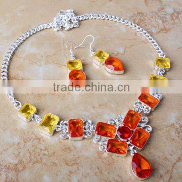 2015 Jewelry Fashion Earrings and Necklace Crystal Jewelry Set Popular Diamond Necklace Set photo-2