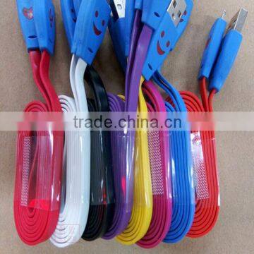 New 2015 LED Smiley Face Micro USB Cable for IPhone 6s 6G 5G