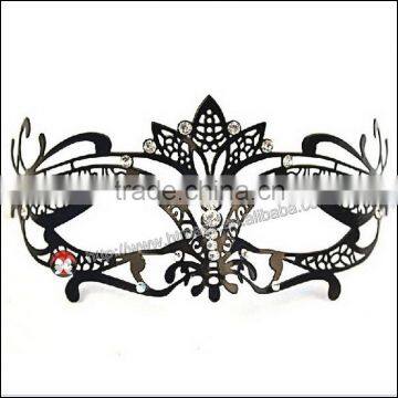 black metal mask Swan Metal Filigree Laser Cut Venetian Masquerade Mask w/ Rhinestones NEW