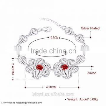 Crystal Silver Plated Bracelets ,flower Beads Bracelets photo-3