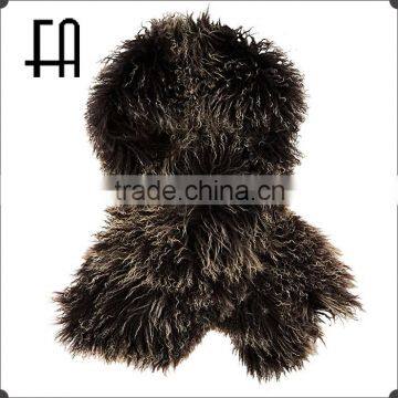 Factory direct wholesale price dyed mongolian lamb fur scarf /mongolian lamb fur wrap