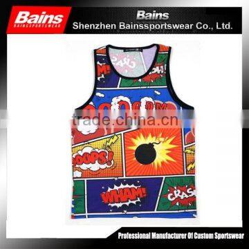Mesh custom tank top/mens sublimation tank top/wholesale dri fit tank top