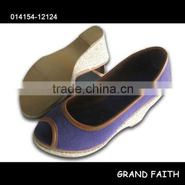 Ladies' Purple Espadrille Wedge Sandals