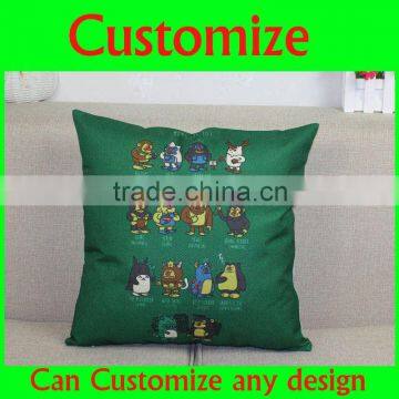 OEM 100% cotton printed cute home decorative pillow case with border