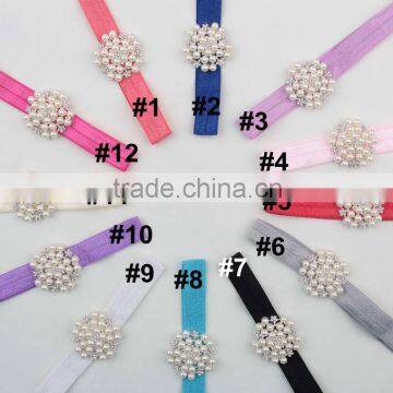 Baby Girl Rhinestone Headband for Hair Accessories Baby pearl Headband hair jewelry wedding gift baby photo prop wh-1807