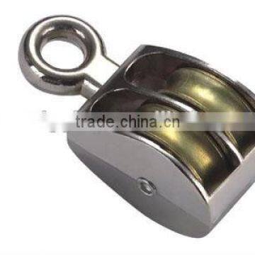 stainless steel double pulleys swivel eye block/ Schwenkauge Block Round Ring Pulley Double Wheel/