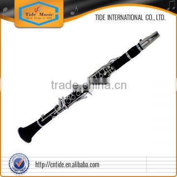 High grade Bb sorano clarinet hard rubber body, silver plated keys