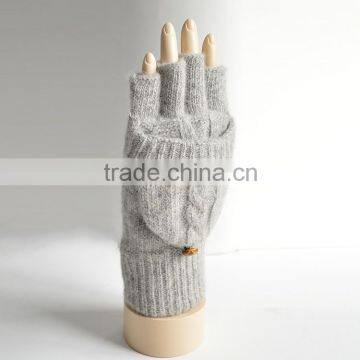 Comfort Women Mens Winter Knitting fingerless Gloves with a knitted cover