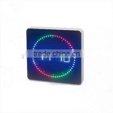 Electric LED Digital Wall Clock with Arc Frame/ Colorful Circle Sec Display