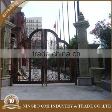 Professional mould design Wrought iron garden door outdoor/courtyard gate iron craft main gate double security gates