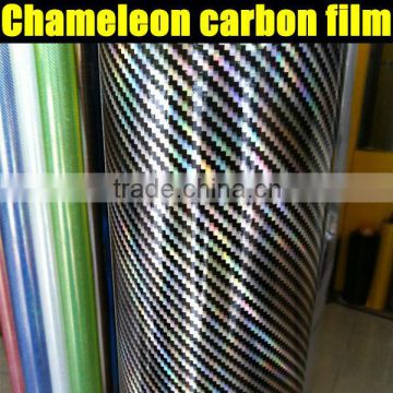 1.52*20m black chameleon glossy carbon film with 6 colors for choice