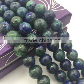 2.0mm Large Hole Hot Selling Round Chrysocalla Gemstone Loose Beads Approximate 15.5 Inch