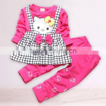 New 2016 spring children clothing suits girls clothing set child cotton girl casual suit