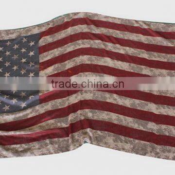 VINTAGE Team USA Boho American Flag Knit Scarf, Infinity Loop Circle Scarf, Cotton Lightweight Patriots' Day Gift photo-4