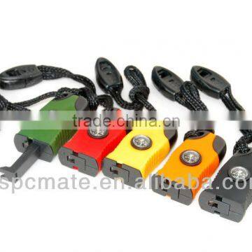 The Flint Stones Fire Starter With Whistle Compass Saw Ruler Outdoor Survival Kit