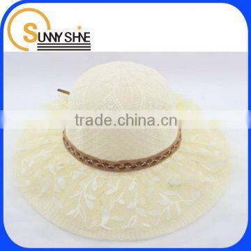 Sunny Shine wide brim women straw hat decoration