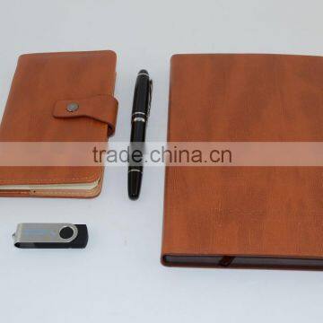 2015 promotional custom logo business diary notebook USB and pen gift set items for corporate gift , wholesale gift