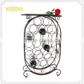 Promotional Novelty bar home furniture round metal wine rack /stackable metal wine rack