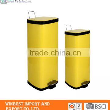 Yellow Square Stainless Steel Hospital Wate Bin