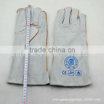 [Gold Supplier] HOT ! Double palm reinforced cow leather industrial safety gloves