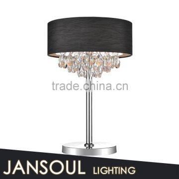 2016 home decoration black fabric crystal desk lamp