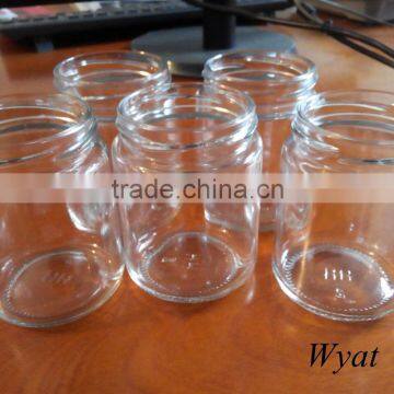 Cheap 230ml Round Glass Jam Jars With High Black Lids