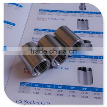 AISI304 NPT Threaded Stainless Steel Full Pipe Socket 1/2"