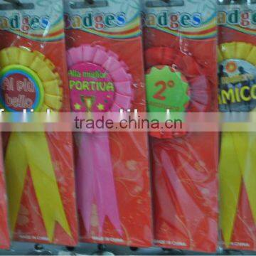 custom ribbon rosette button badge with packing