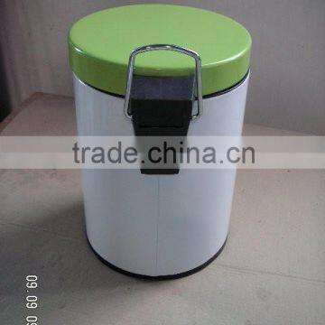 Flat Lid Powder Coated Finished Soft Close Steel Trash Can photo-3