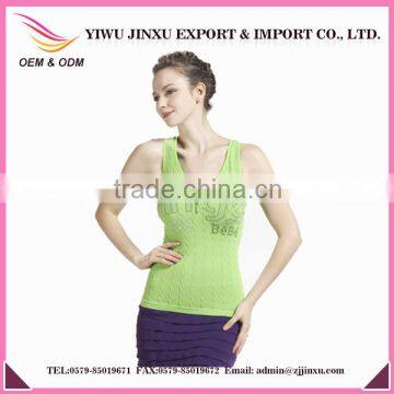 Alibaba Suppier Wholesale Sexy Zip V-neck High Quality Plus Size Seamless Sports Vest Off-shoulder Gym Crop Tops for Women