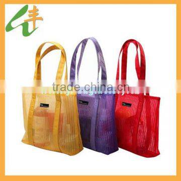 newest design fashion mesh cosmetic shopping bag