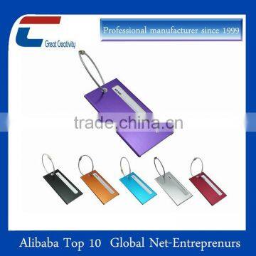 manufacturer customized promotion metal luggage tag free sample