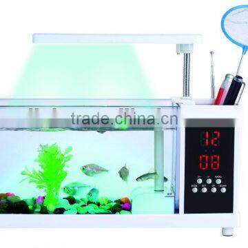 Fashionable USB Desktop Aquarium with FM Radio and LCD Clock