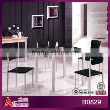 B0829 Unique black metal 4 seat corner contemporary dining sets