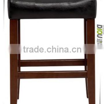 PU solid wood frame bar stool chair with sewing thread & pull points on the cover -promotion low price hot sale (DO-6125B)