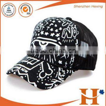 Printed logo foam snap back trucker cap for sports use