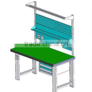steel garage workbench with rear panel