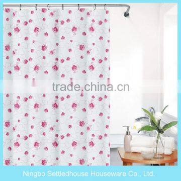 China Commercial PEVA Shower Curtains With Printing, Shower Curtain With Rose