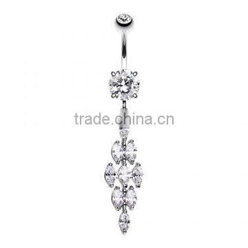 Crystal Tier Belly Button Ring Clear