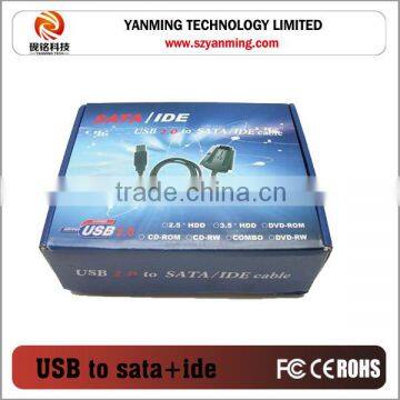 USB 2.0 To SATA IDE Cable For External Hard Disk HDD + Power Supplier