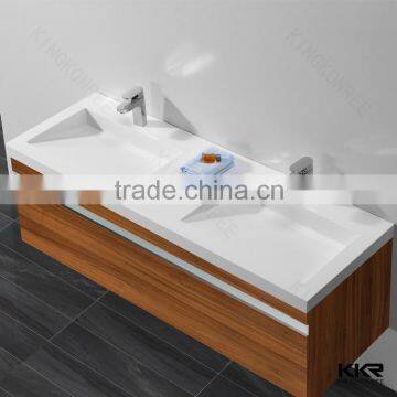 KKR solid surface stone bathroom basin sink , european style double sink bathroom vanities