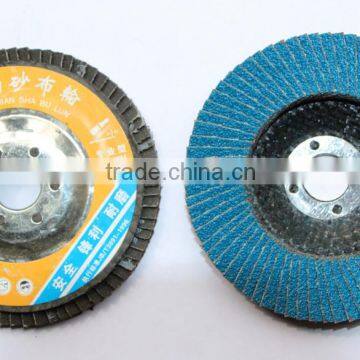 Hot sale Calcine4'' Blue flap disc with fiberglass backing