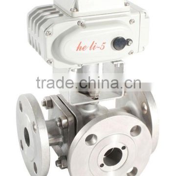 3-way ball valve with electric actuator